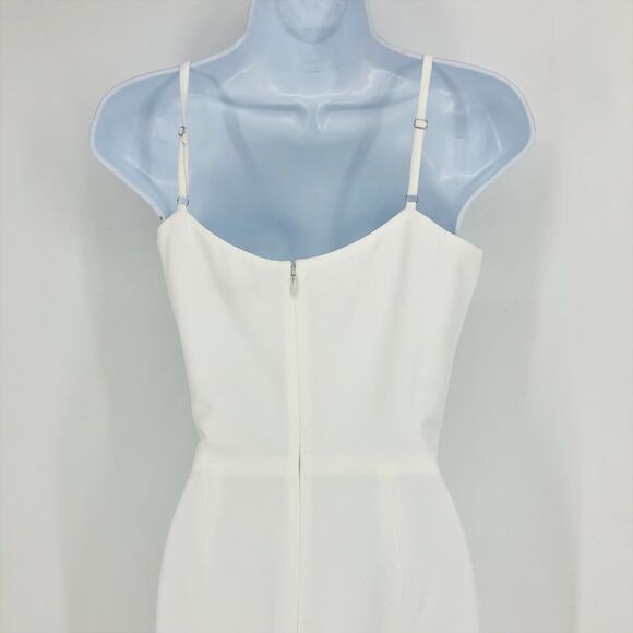 DRESS THE POPULATION Rory Midi Sheath Dress XS Off White Fringe Hem NWT - Picture 10 of 15